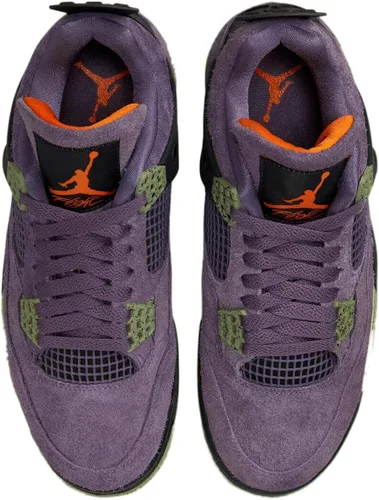 Vista 5 de Women's Jordan 4 Retro Canyon PurpleSafety Orange (AQ9129 500)