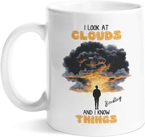 Vista 11 de Taza de café personalizada Storm Chaser con nombre, taza de cerámica de tornado personalizada para meteorólogo, regalos novedosos para amantes