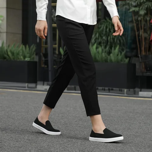 Vista 2 de STQ Zapatos sin cordones para mujer, transpirables, de moda, cómodos, de punto, casuales