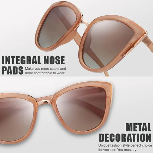 Vista 4 de The Fresh Lentes de sol polarizados estilo retro estilo ojo de gato FR17264P