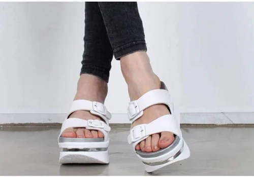 Vista 3 de EpicStep Sandalias con plataforma acolchada y puntera abierta para mujer, tacón alto, con hebilla de verano, 5.5