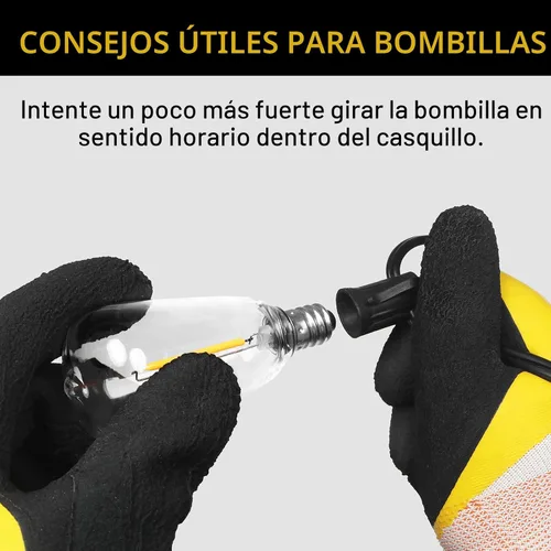 Vista 4 de Bombillas LED de repuesto con base E12/C7 para luces de cuerda ST38 para exteriores - No solar, bombilla LED vintage de 1 W inastillable, blanco