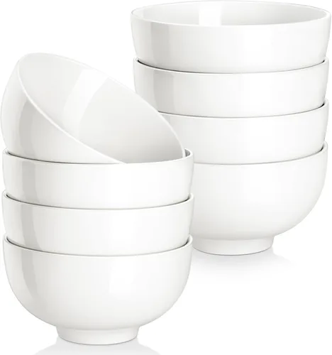 Vista 11 de MALACASA Juego de 6 cuencos de sopa de porcelana de 26 onzas, cuencos de cerámica negra para cocina, cuenco de cereales para avena, fruta, ensalada