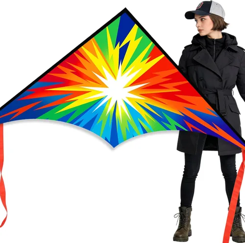 Vista 9 de Xida Kites for Kids Ages 4-8 8-12 Easy to Fly, Large Beach Kites for Adults 3 Pack Delta