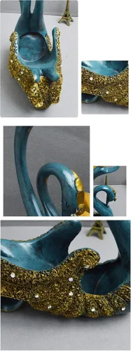 Vista 6 de Fantes Soporte para vino de cisne, soporte para botellas, mostrador, soporte de almacenamiento para boda, fiesta, decoración del hogar (cisne azul)