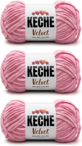 Vista 103 de Keche Hilo para ganchillo, hilo de terciopelo, chenilla suave, manta de bebé voluminosa amigurumi Yarn 3.53 oz (132 yardas) - Arona