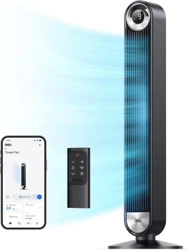 Vista 9 de DREO Ventilador de torre para dormitorio, velocidad de CC mejorada de 28