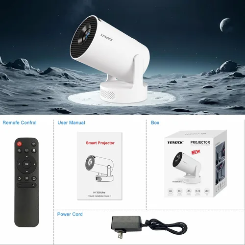 Vista 9 de Mini proyector portátil con aplicación TranScreen, proyector de película inteligente para TV Stick, teléfono inteligente, iPhone y USB, soporte 4K