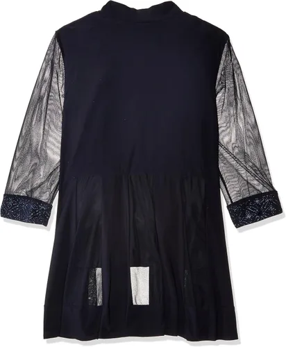 Vista 2 de R&M Richards - Vestido de mujer pequeño con 2 piezas de malla y cuello con cuentas