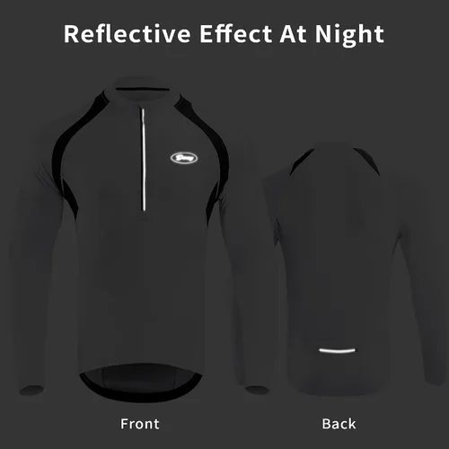 Vista 5 de Cycling Bike Jersey for Men Short and Long Sleeve Bike Bicycle Shirts Biking Clothing Breathable Quick-Dry Shirt with Pockets