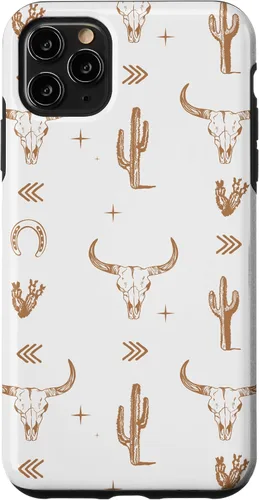 Vista 12 de Funda rústica elegante con diseño de calavera de toro sureño para iPhone 16