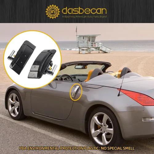 Vista 5 de Dasbecan 1 par de manijas de puerta exterior para el lado izquierdo del conductor y del lado derecho del pasajero, compatible con Nissan 350Z Fibra
