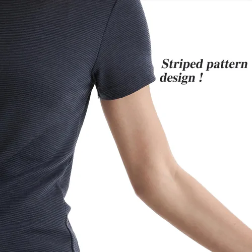 Vista 5 de Merino Protect Camisetas 100% de lana merino para mujer, cuello redondo, manga corta, resistencia al olor, capa base, viajes, senderismo, camiseta