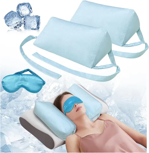 Vista 8 de AOSSA Almohada estabilizadora de cuello para dormir – Cuña triangular boca arriba para posicionamiento de cabeza y cuello, recuperación poscirugía