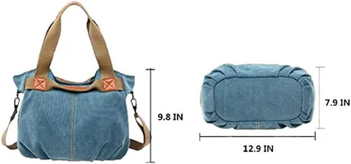 Vista 4 de Bolsos de lona para mujer, bolsos de mano estilo hobo a granel, estilo vintage, retro, casual