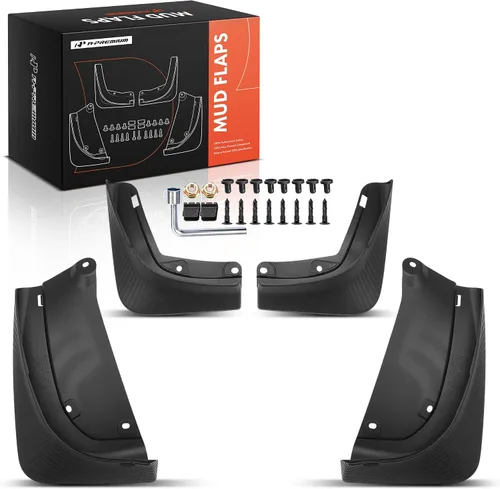 Vista 12 de A-Premium Juego de 4 unidades de guardabarros con accesorios de hardware compatibles con Tesla Model S 2012-2016, sedán, color negro mate, delantero