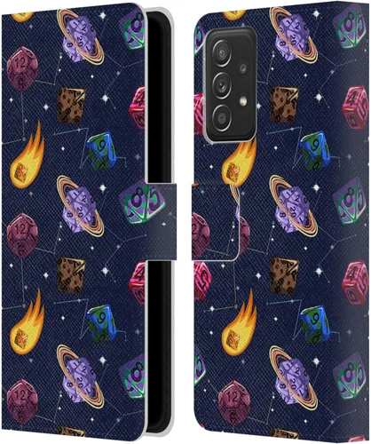 Vista 22 de Head Case Designs Officially Licensed Carla Morrow Colorful Space Dice Patterns Leather Wallet Case Compatible with Samsung Galaxy A07 4G