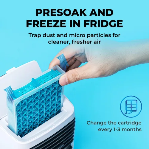 Vista 5 de ChillWell Enfriador de aire evaporativo 2.0 para habitación, mini enfriadores portátiles de pantano de 4 velocidades con humidificador Unidad