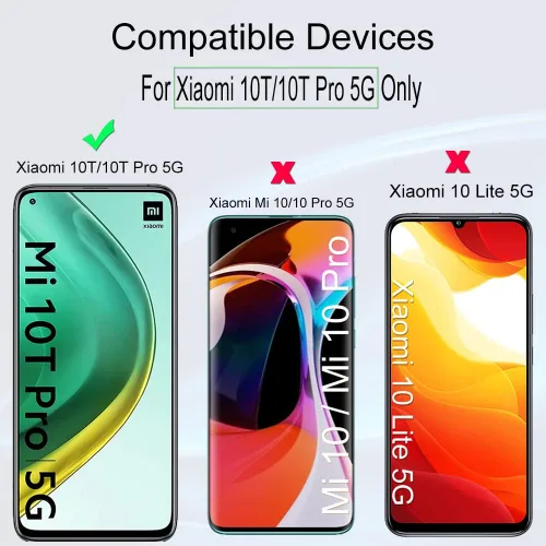 Vista 2 de Ibywind Protector de pantalla para Xiaomi 10T/10T Pro, con 2 piezas de vidrio templado, 1 protector de lente de cámara, 1 película de fibra