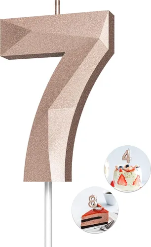 Vista 14 de Velas de cumpleaños con números (0 velas negras), forma de diamante 3D, decoración de pastel de feliz cumpleaños para niños y hombres, cumpleaños
