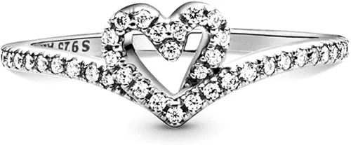 Vista 3 de PANDORA Jewelry - Anillo brillante de plata de ley con circonita cúbica, talla 9, Metal precioso., Zirconia cúbica