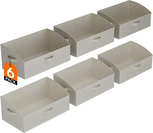 Vista 10 de Lifewit - Cestas organizadoras para armario, cestas trapezoidales medianas de almacenamiento para estante, paquete de 6 unidades, cestas