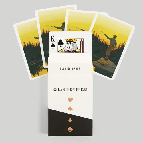 Vista 6 de Lantern Press Escena de pesca con mosca (52 cartas de juego, baraja de cartas de tamaño póquer con comodines)