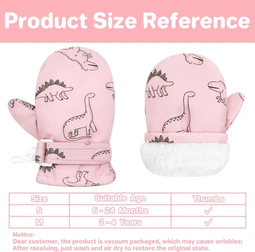 Vista 12 de QikQik Guantes de invierno impermeables para niños pequeños - Guantes de nieve para bebés