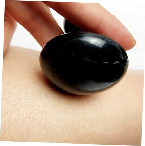 Vista 5 de ABOOFAN Herramienta de masaje de hongos de obsidiana Gua Sha Stone Masajeador Facial Face Stone Gua