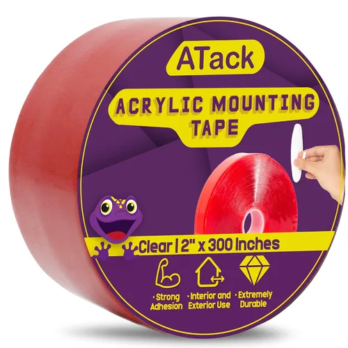 Vista 9 de ATack Cinta de montaje acrílica de doble cara, resistente al aire libre, extraíble, negro, 1 pulgada x 450 pulgadas, impermeable, para interiores