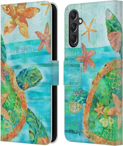 Vista 10 de Head Case Designs Officially Licensed Paul Brent Agate Mermaid Coastal Leather Wallet Case Compatible with Samsung Galaxy A24 4G / M34 5G