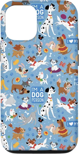 Vista 28 de Disney Funda azul para iPhone 17 con texto en inglés "Dogs I'm a Dogperson