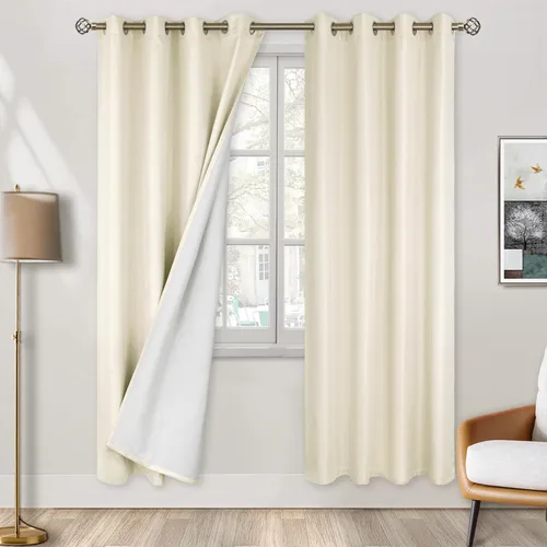 Vista 36 de BGment - Cortinas blackout blancas para dormitorio de 84 pulgadas de largo, juego de 2 paneles, cortinas para dormitorio con aislamiento térmico
