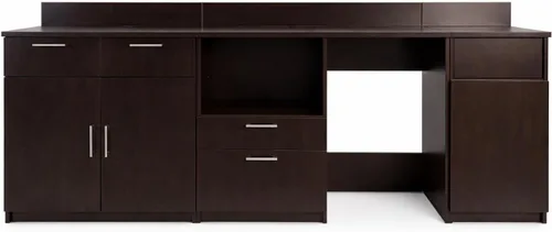Vista 10 de BREAKtime Gabinete de estación de café con mini nevera y espacio para microondas, cocina comercial para sala de descanso, totalmente montado, 48