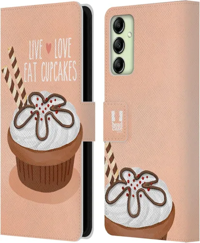 Vista 177 de Head Case Designs Assortment Cupcakes Happiness Leather Wallet Case Compatible with Samsung Galaxy A07 4G Surtido