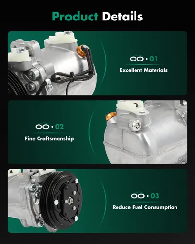 Vista 125 de SCITOO Compresor de CA para T-oyota Yaris 1.5L 2007 2008 2009 2010 2011 2012 2013 AC Compressor 639839 157318 158318 6512467
