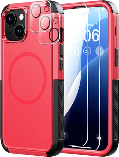 Vista 19 de Diverbox Funda para iPhone 13 [compatible con MagSafe] [con protector de pantalla] [a prueba de golpes] [a prueba de caídas] Funda de protección