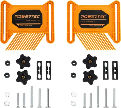 Vista 3 de POWERTEC Tablas de plumas universales y tablas de plumas para valla paquete de accesorios para carpintería (paquete de 2)