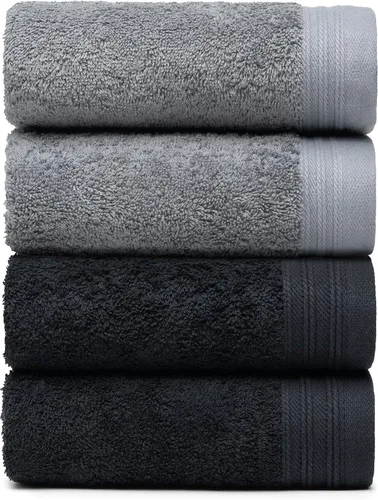 Vista 32 de Juego Premium de Toallas de 16 Toallas de Mano de 18" x 30" Color: Negro 100% Algodón 16 Toallas de Mano Ultra Suaves y Altamente Absorbentes