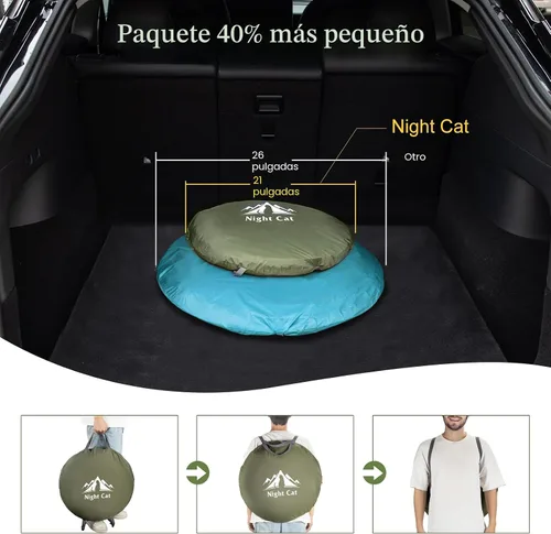 Vista 3 de Night Cat - Tienda de campaña desplegable para 1 persona, impermeable, instantánea, fácil de instalar, para exteriores