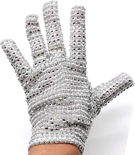 Vista 3 de Guantes de lentejuelas con diamantes de imitación para adultos, guantes de disfraz brillantes para fiestas, espectáculos, Halloween, Navidad