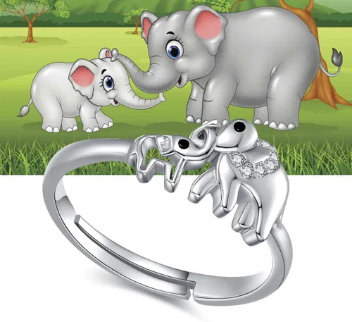 Vista 4 de TANGPOET Sterling Silver Animal Ring for Women Adjustable Rings Dainty Jewelry Christmas Gifts for Girls Mom Daughter