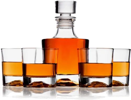 Vista 8 de Juego de 4 vasos de whisky, tapón hermético para vino, bourbon, brandy, jugo, agua, juegos de decantadores para hombres, regalos de Navidad