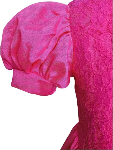 Vista 6 de Disfraz de princesa rosa para niñas y niños con accesorios varitas mágicas, collares, coronas y guantes