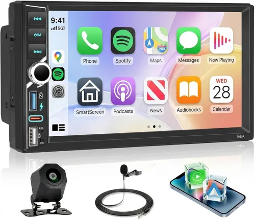 Vista 9 de Radio de coche de doble DIN de 7 pulgadas, radio de pantalla táctil