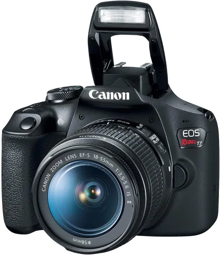 Vista 5 de Cámara DSLR Canon EOS Rebel T7 con lente de 18-55 mm incluida con tarjeta de memoria de 64 GB + bolsa para cámara + filtro UV de 58 mm + paño