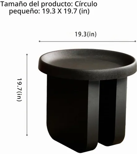 Vista 3 de Mesa auxiliar redonda, mesa auxiliar moderna, mesa de centro de metal pequeña, mesa decorativa circular única para sala de estar, dormitorio