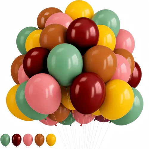 Vista 13 de Globos de otoño con estampado de guepardo bohemio para decoraciones