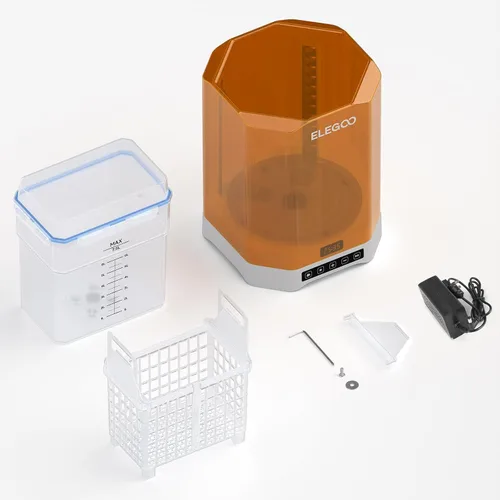 Vista 7 de ELEGOO Mercury Plus V3.0 - Estación de lavado y curado, gran capacidad de 7.5 L, compatible con impresoras 3D Mars Saturn Photon Halot MSLA LCD DLP
