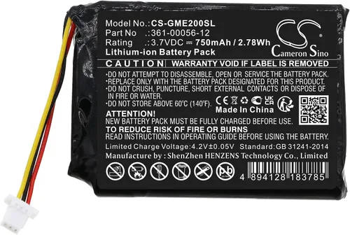 Vista 3 de Cameron Sino Battery for Garmin Dezl OTR700, Edge Explore 2 PN:Garmin 361-00056-12 750mAh / 2.78Wh